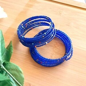 2PC Beautiful Kenyan Beaded Bracelet Set